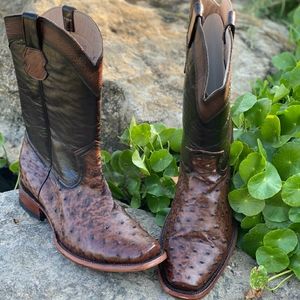 Mens Exotic Leather Ostrich boots